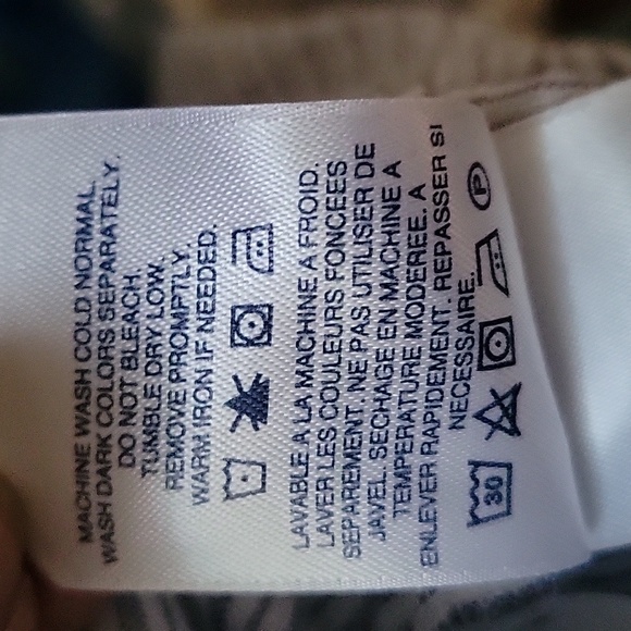 LANDS END | Linen Popover Blue White Striped Lace Up Top - Picture 7 of 12